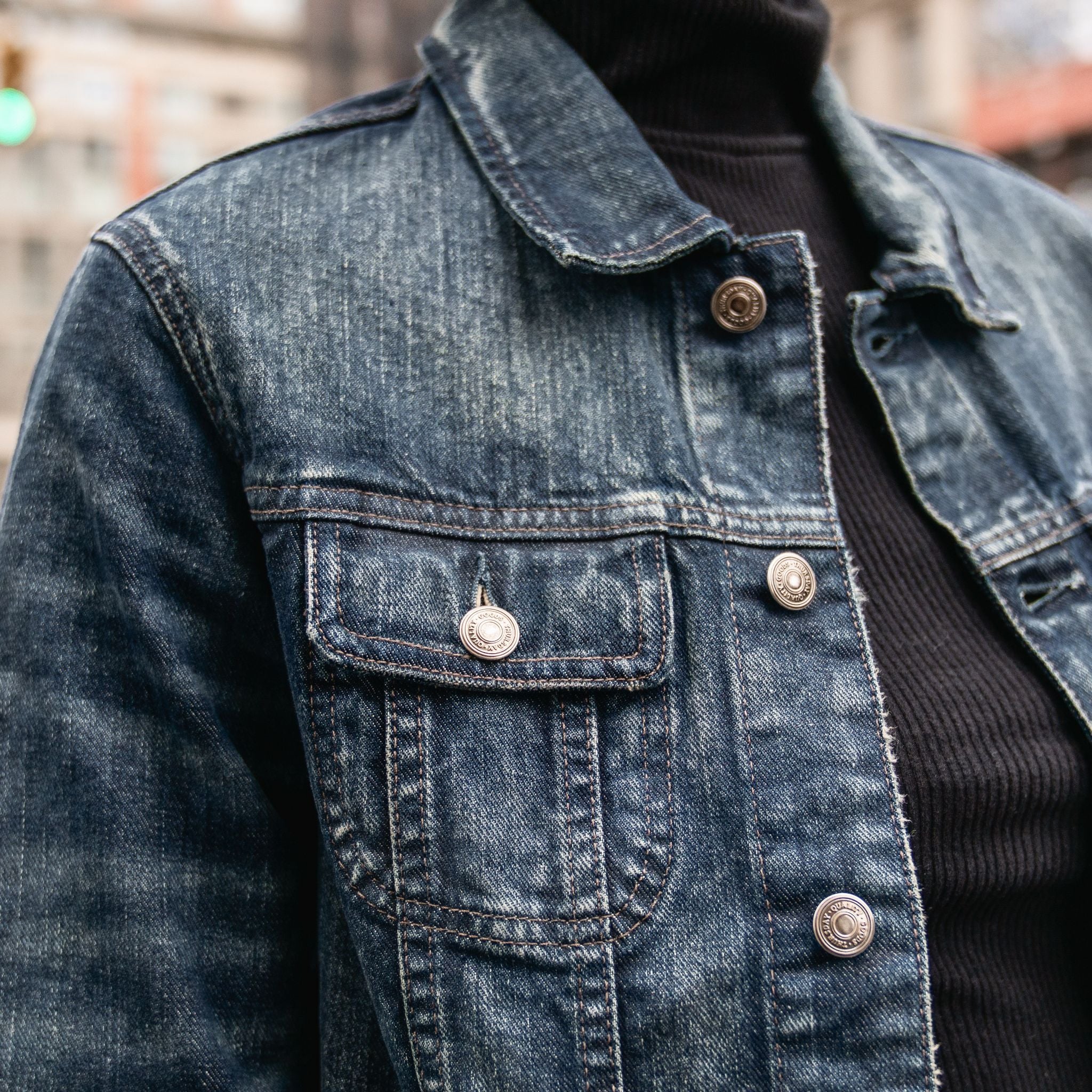 Denim Trucker Jacket | Faded Indigo - Image 2