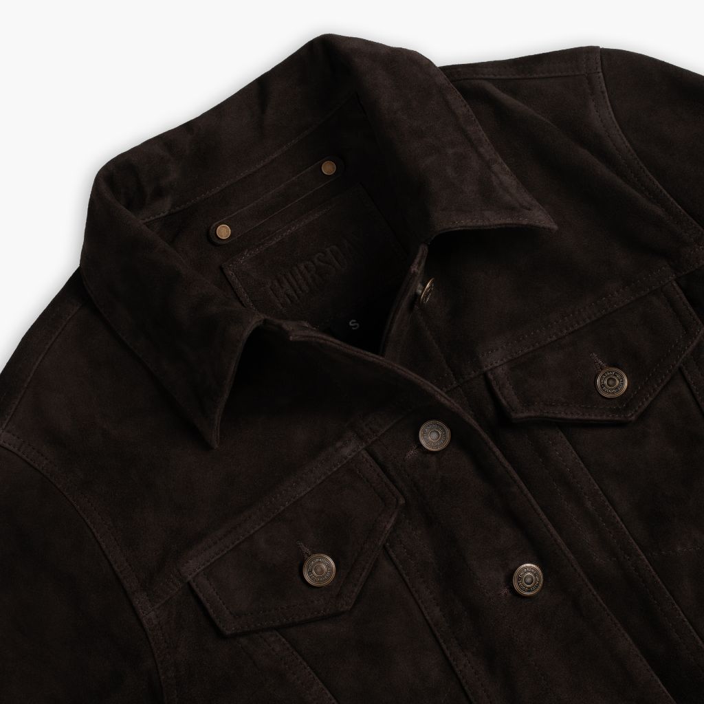 Suede Trucker Jacket | Chocolate - Image 7